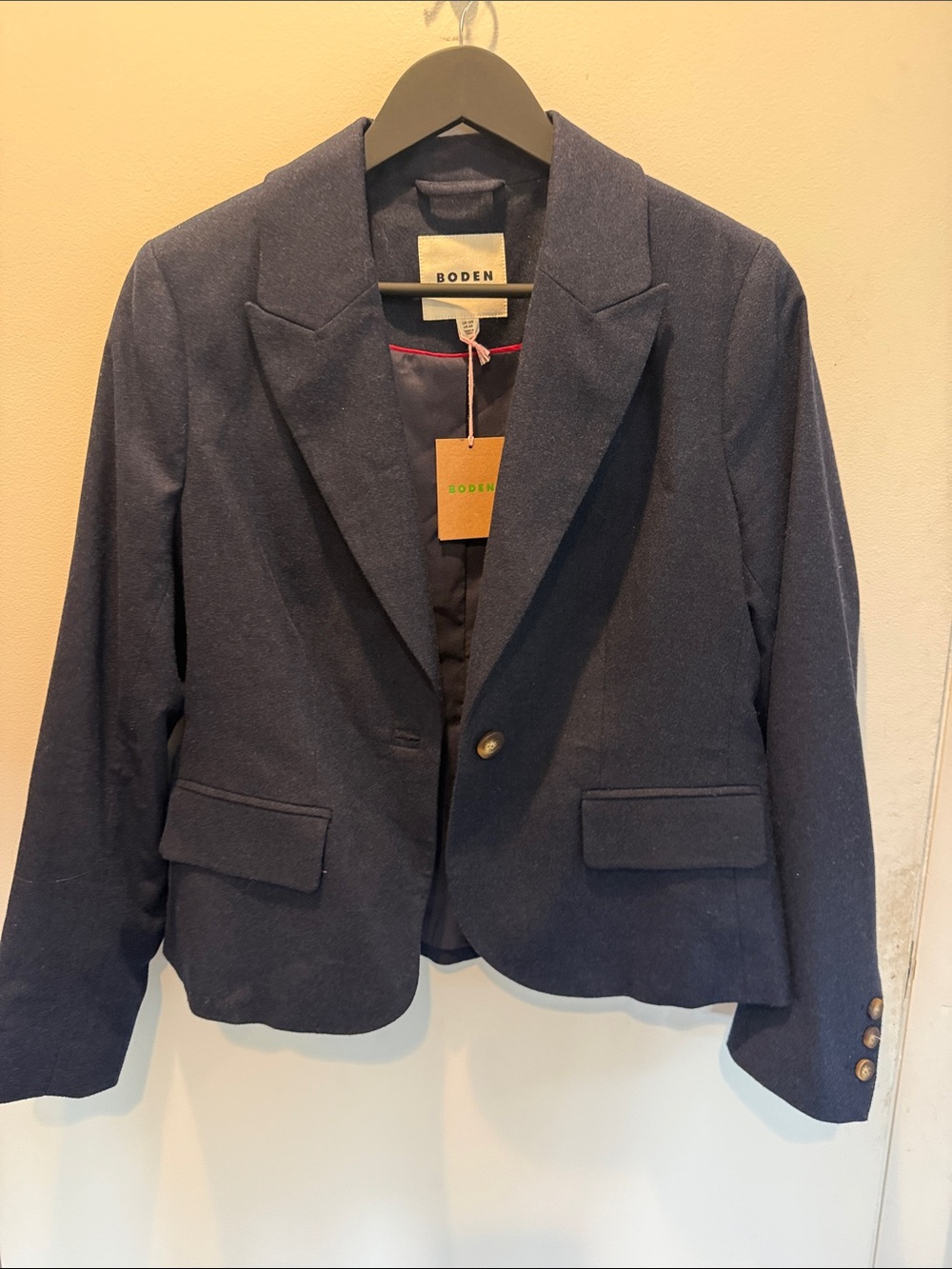 Boden Navy Single-Button Tailored Blazer
